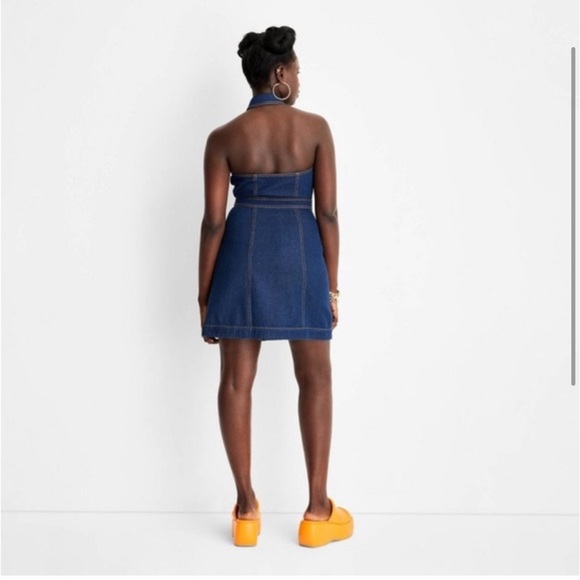 NWOT Future Collective Halter Denim Dress SZ 20 - Picture 2 of 7